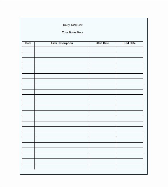 Daily Task List Template Word Awesome Daily to Do List Template Word