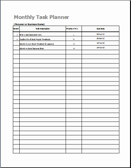 Daily Task List Template Word Inspirational Task Planner Template