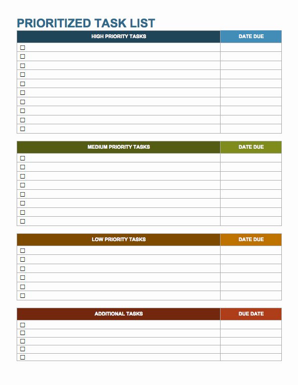 Daily Task List Template Word New 15 Free Task List Templates Smartsheet