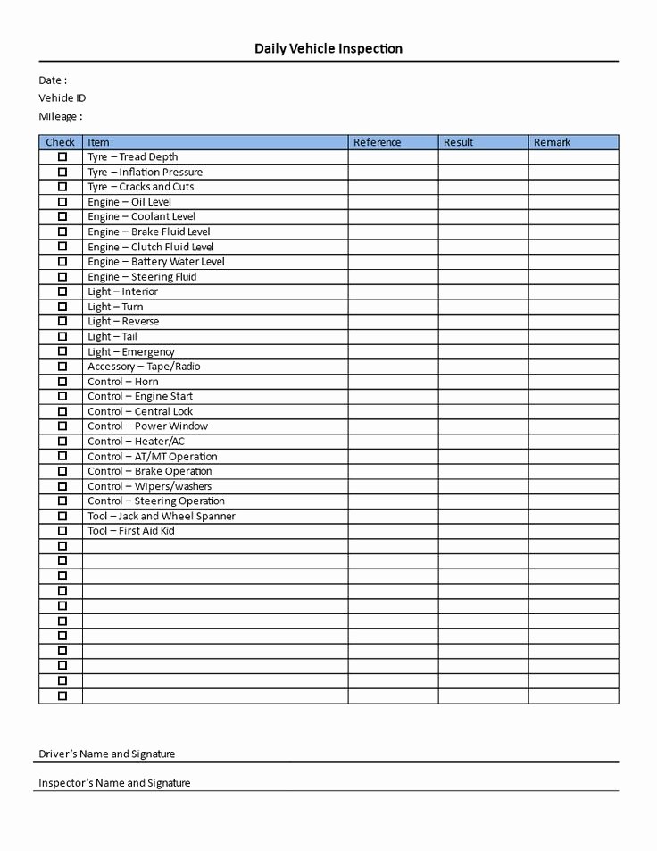 Daily Vehicle Inspection Report Template Beautiful Best 25 Checklist Template Ideas On Pinterest