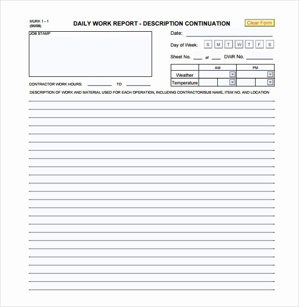 Daily Work Report Template Beautiful Daily Report 7 Free Pdf Doc Download