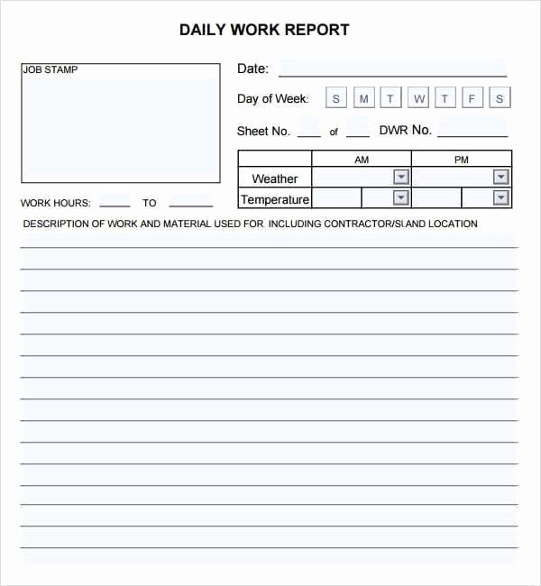 Daily Work Report Template Luxury 10 Daily Report Templates Word Excel Pdf formats