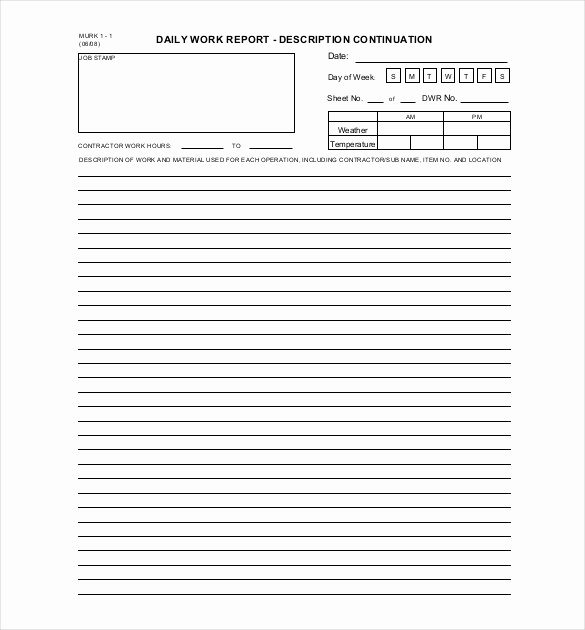 Daily Work Report Template Unique 28 Sample Daily Report Templates Word Pdf Apple Pages