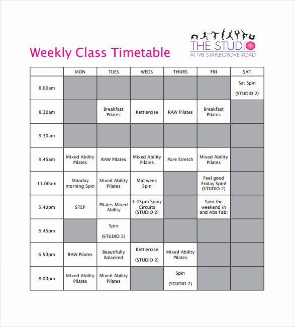Dance Schedule Template Elegant Timetable Templates – 14 Free Word Pdf Documents