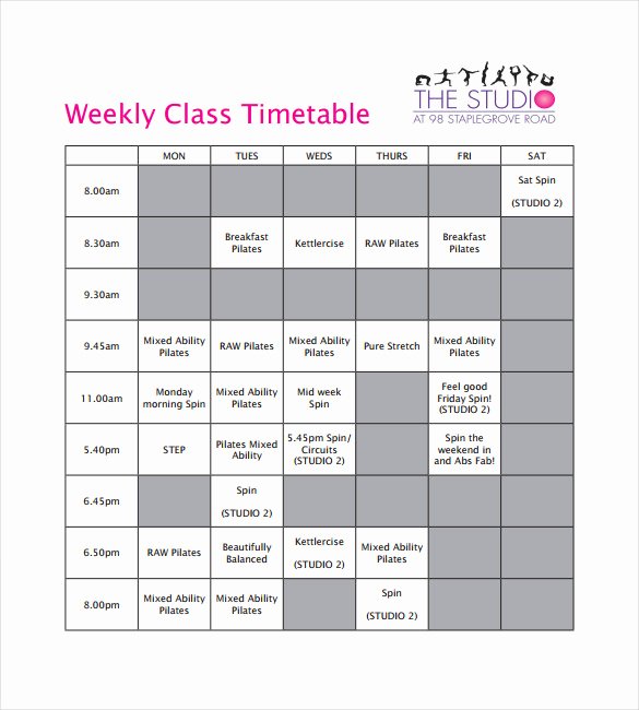 Dance Schedule Template Elegant Timetable Templates – 14 Free Word Pdf Documents