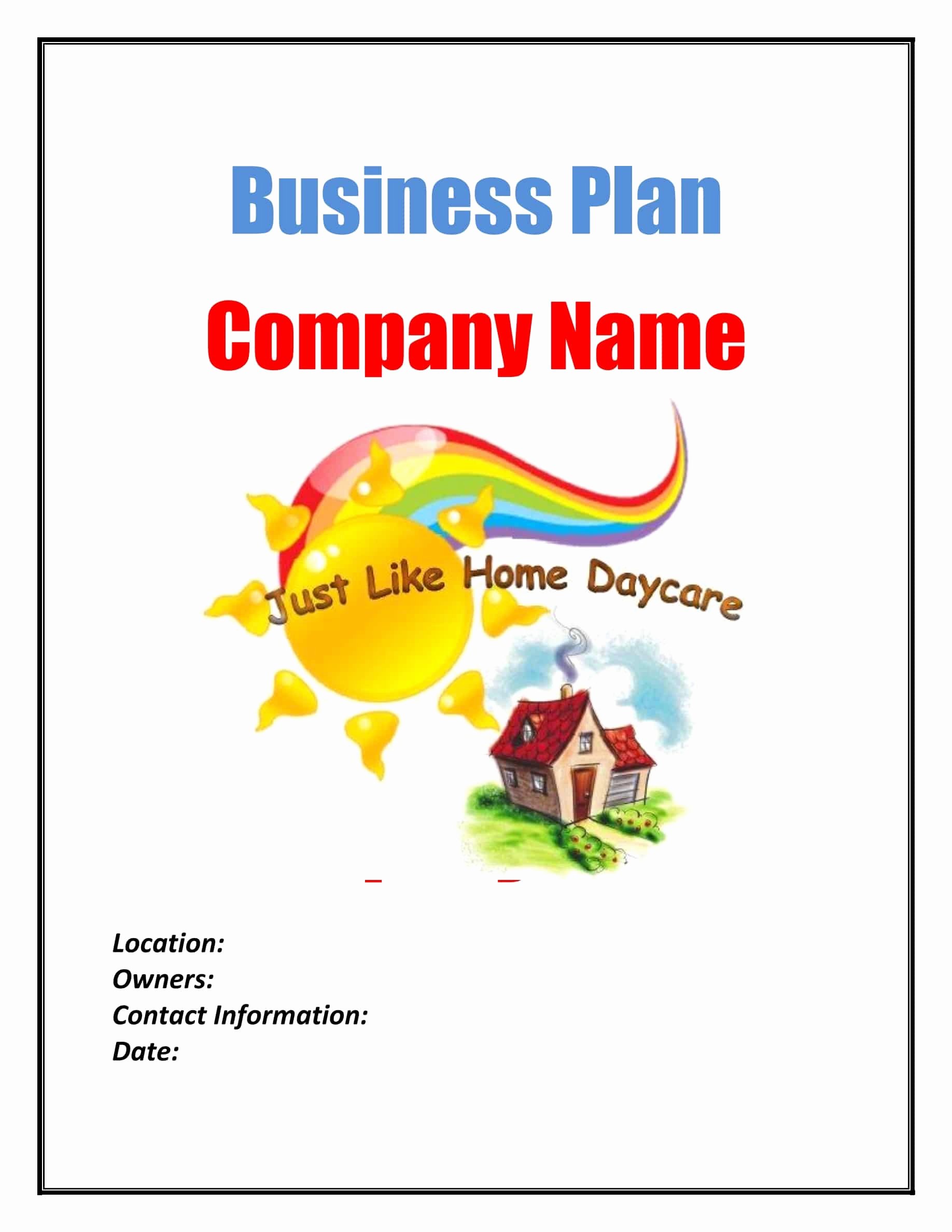 Daycare Business Plan Template Free Download Elegant Day Care Business Plan Template Sample Pages Black Box