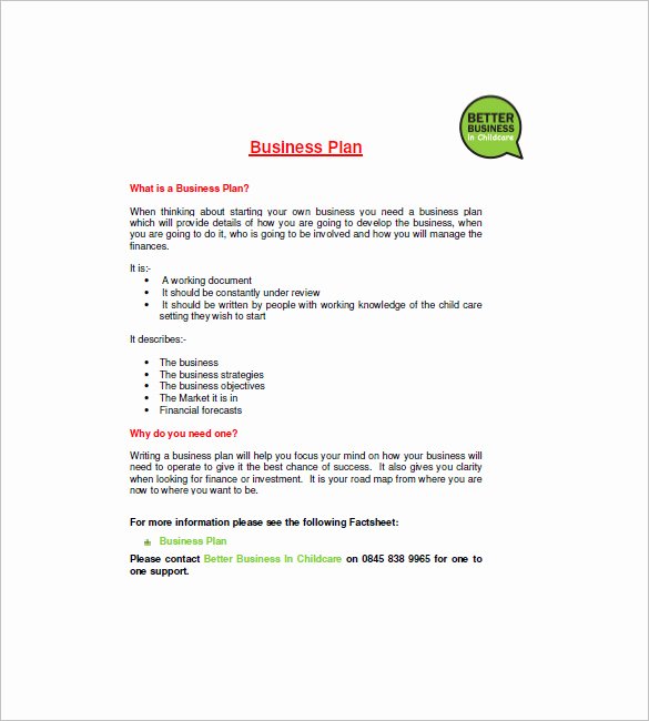 Daycare Business Plan Template Free Download Elegant Daycare Business Plan Template 14 Free Word Excel Pdf