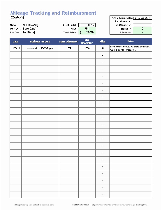 Daycare Business Plan Template Free Download Fresh Download the Business Mileage Tracking Log From Vertex42