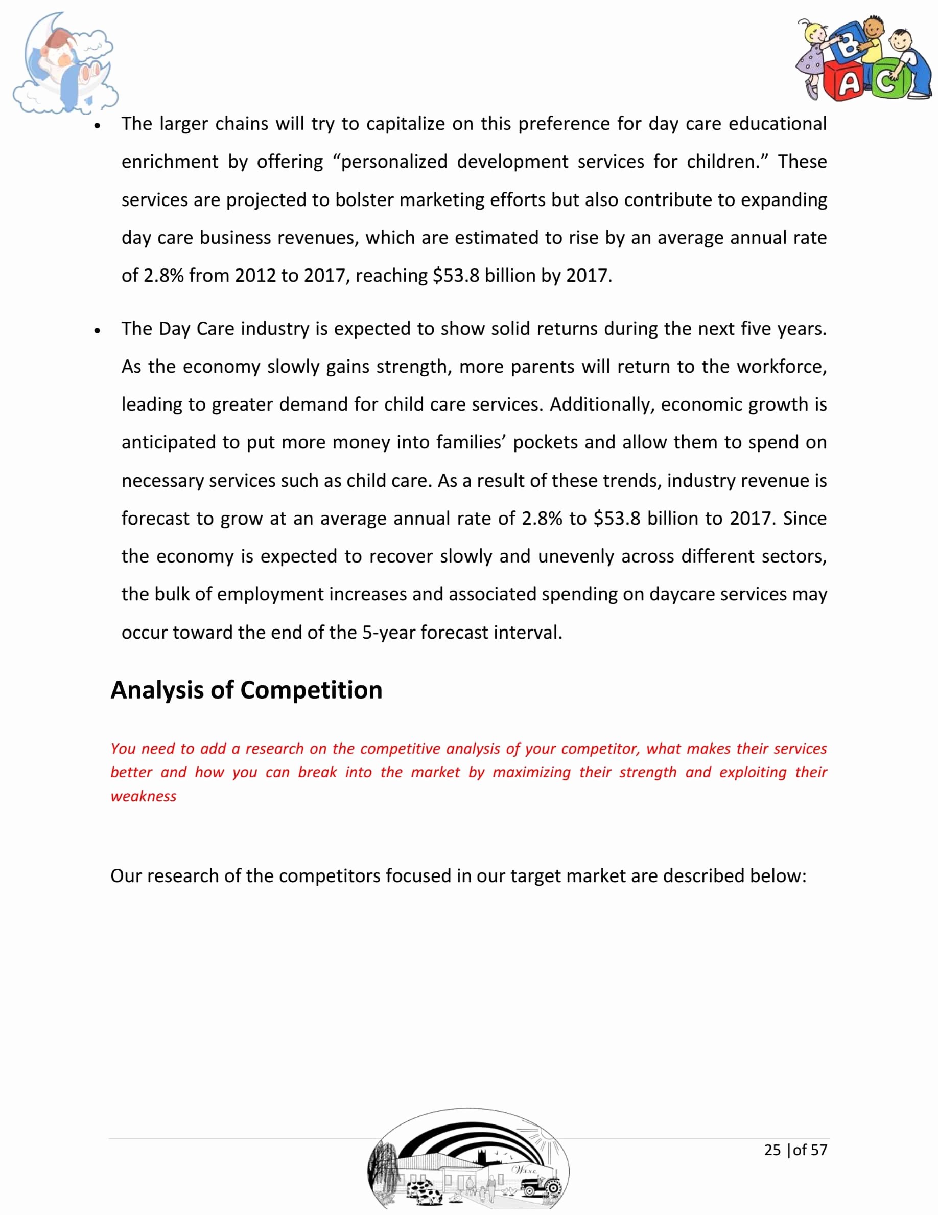 Daycare Business Plan Template Free Download Inspirational Day Care Business Plan Template Sample Pages Black Box