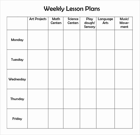Daycare Lesson Plan Template Awesome 9 Sample Weekly Lesson Plans
