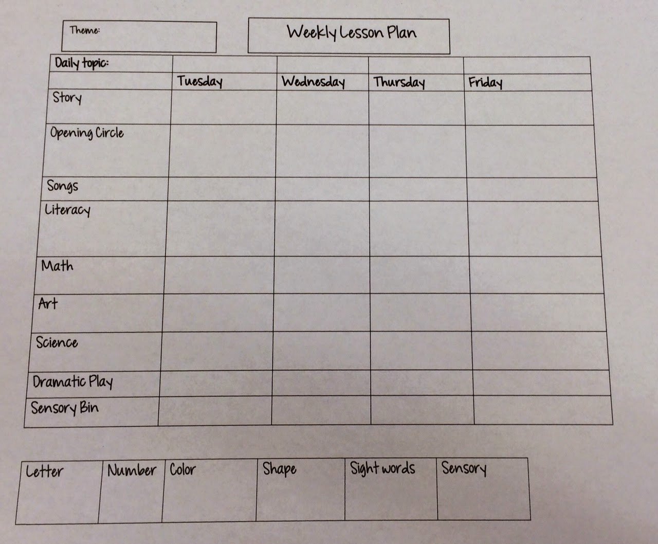 Daycare Lesson Plan Template Awesome Miss Nicole S Preschool Weekly Lesson Plan Template