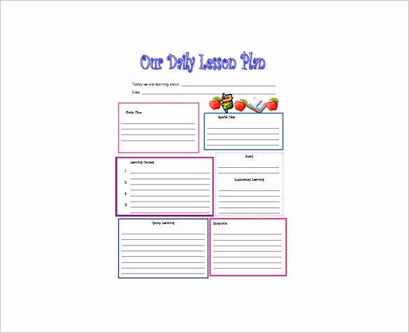 Daycare Lesson Plan Template Elegant Daily Lesson Plan Template 10 Free Word Excel Pdf