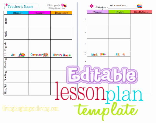 Daycare Lesson Plan Template Lovely Cute Lesson Plan Template… Free Editable Download