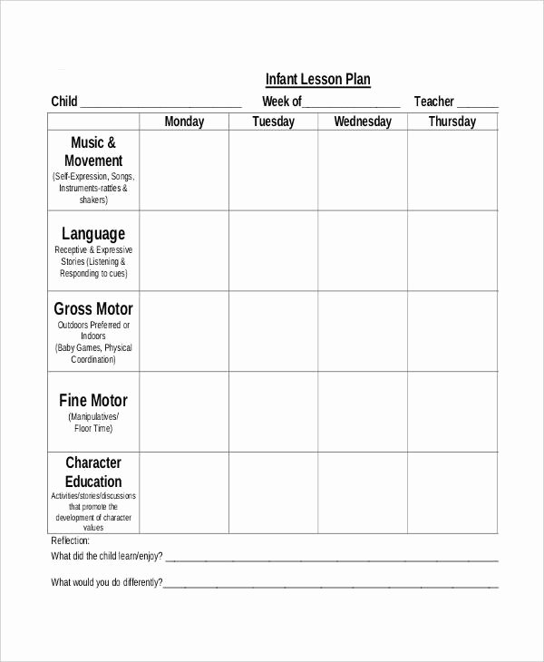 Daycare Lesson Plan Template Luxury 10 Printable Preschool Lesson Plan Templates Free Pdf