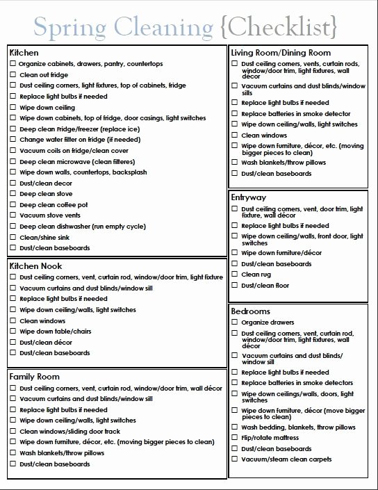 Deep Cleaning Checklist for Housekeeper Lovely An Easy and Not too Overwhelming Spring Cleaning Checklist