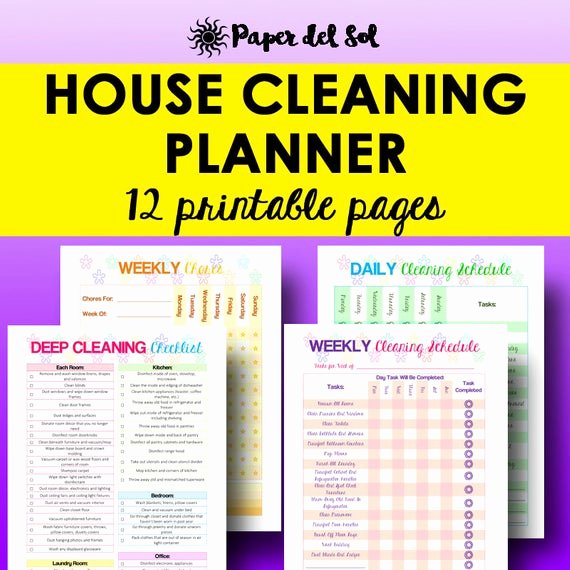 Deep Cleaning Checklist for Housekeeper Unique Cleaning Schedule Cleaning Planner Printable Home organizer