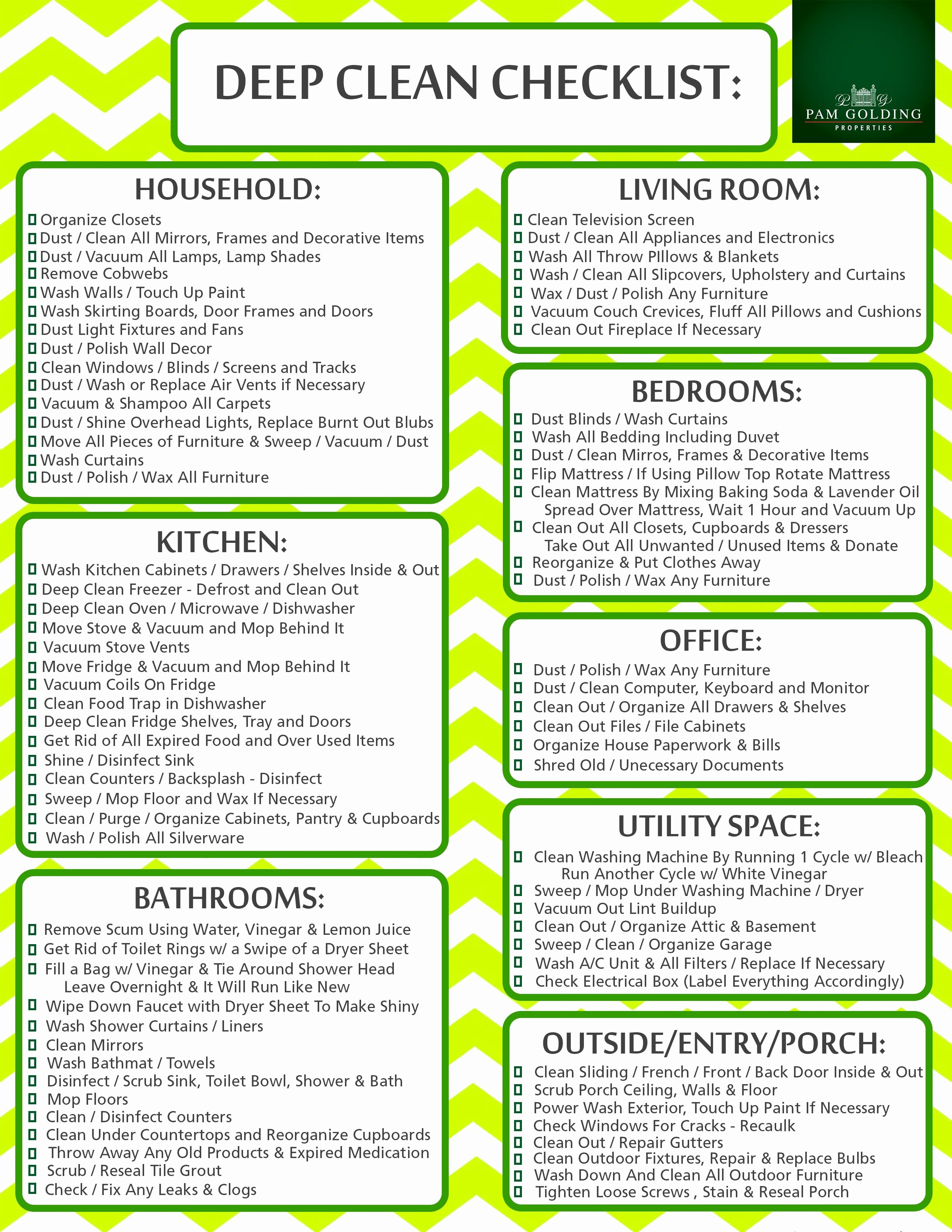 Deep Cleaning Checklist for Housekeeper Unique Click the Image to Print Your Deep Clean Checklist