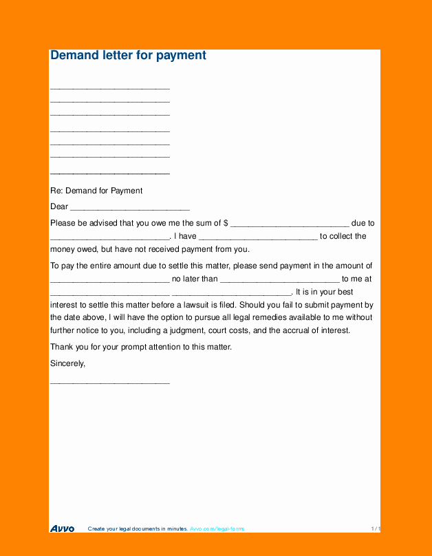 Demand Letter Template for Money Owed Elegant 5 Demand Letter for Money Owed