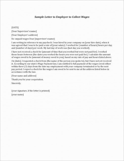 Demand Letter Template for Money Owed Luxury Unpaid Wages Letter to Employer Template Uk