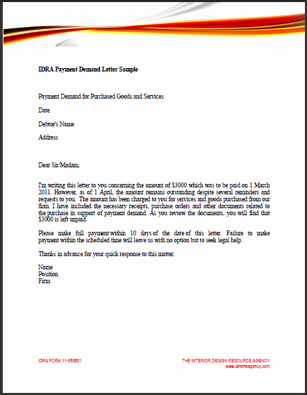 Demand Letter Template for Money Owed Unique Sample Business Letter Demand Payment