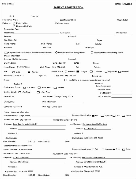 Dental Patient forms Template Beautiful 6 Best Of Blank Medical Chart Note Dental Patient