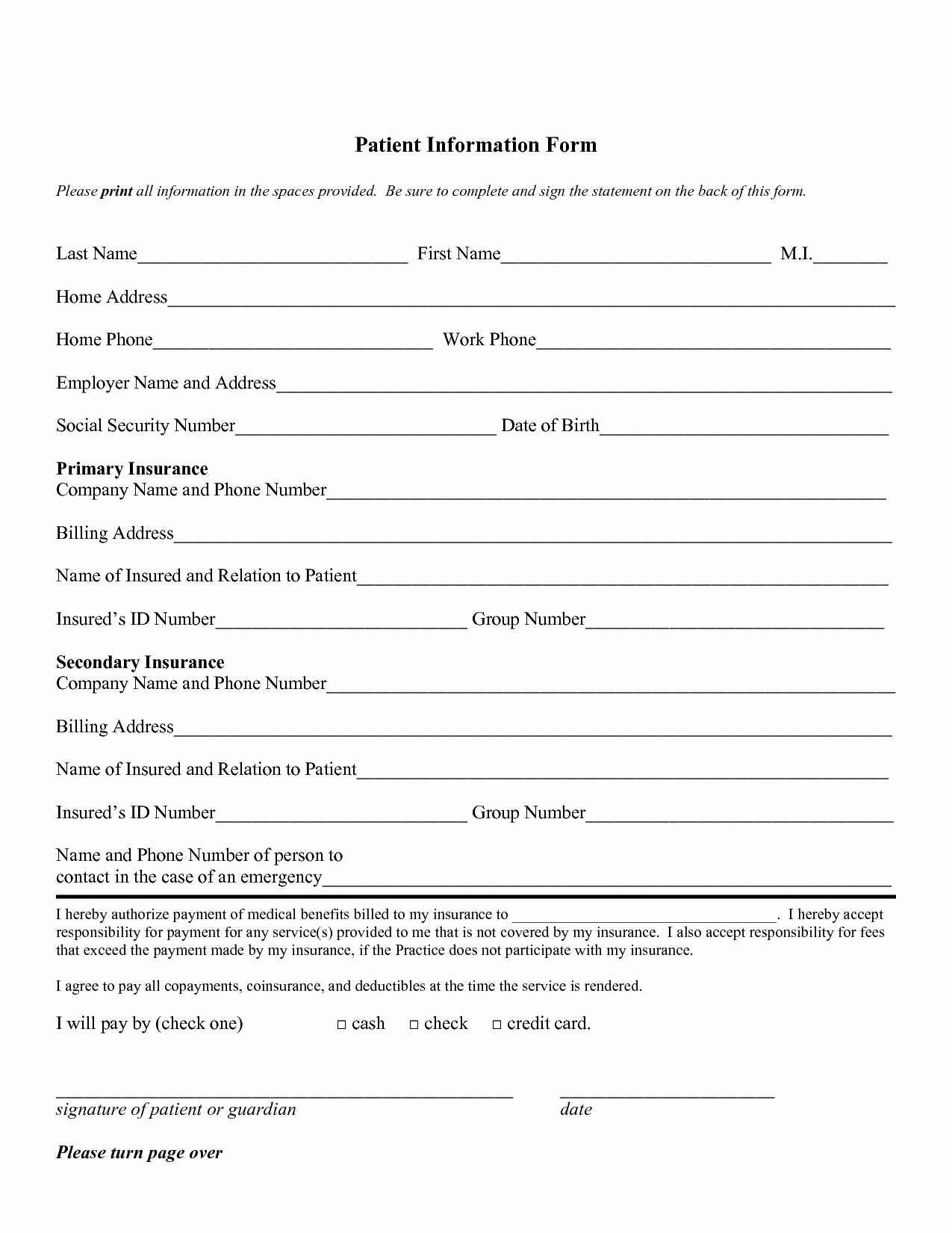 Dental Patient forms Template Fresh 28 Of Patient Paper Work Template