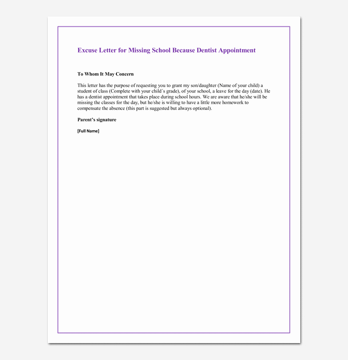 Dentist Excuse Letter for School New Excuses for Missing School Class Best and Worst Reasons