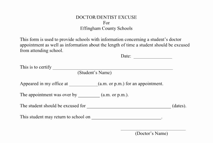 Dentist Excuse Template Beautiful 25 Free Doctor Note Excuse Templates Template Lab