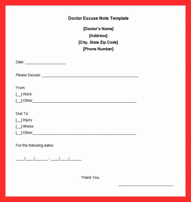Dentist Excuse Template Inspirational Dentist Doctors Note