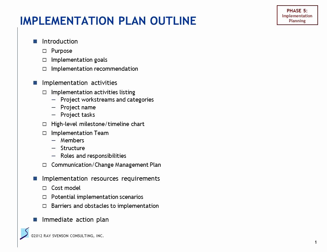 Deployment Plan Project Management Best Of Implementation Plan Outline Ppt Video Online