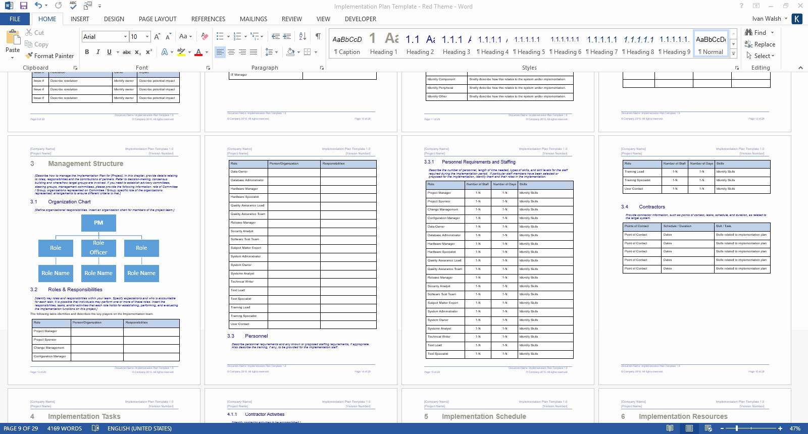 Deployment Plan Project Management New Implementation Plan Template Ms Word