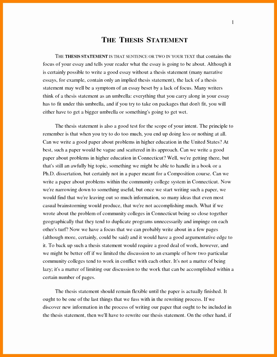Personal Narrative Thesis Generator Dengeek