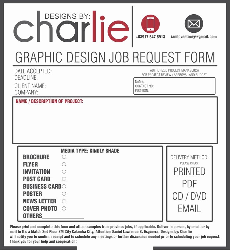 Design Request form Template Awesome Job order form Graphic Design Pinterest