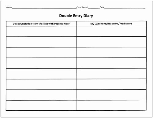 Diary Entry Template Word New Double Entry Journal Template