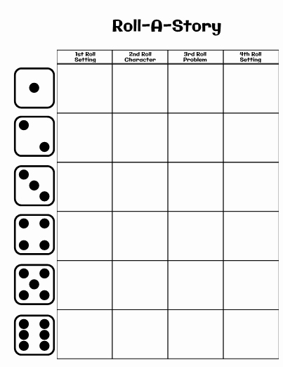 Dice Template Pdf New Editable Roll A Story