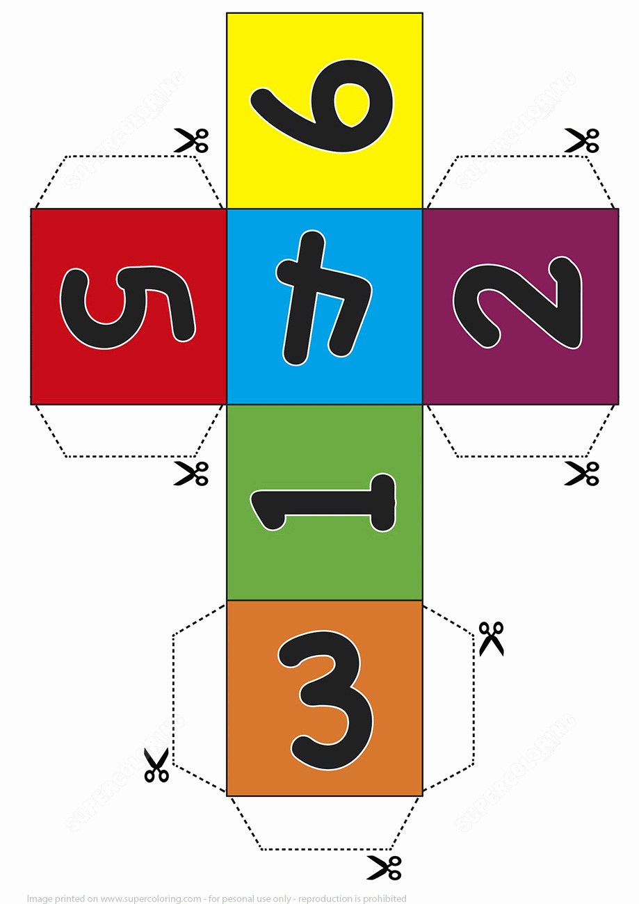 Dice Template Pdf Unique Paper Dice Cube Template with Numbers