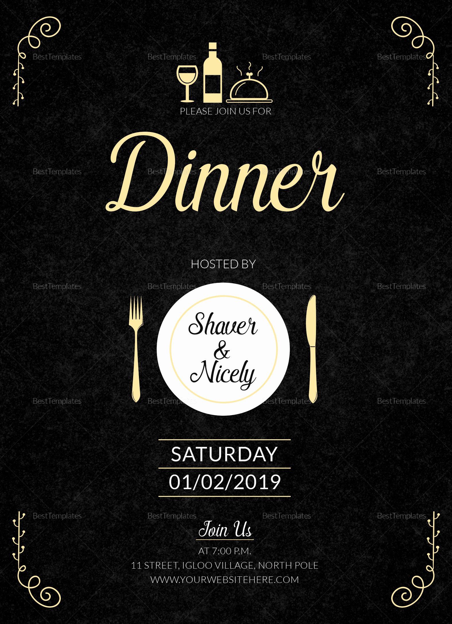 Dinner Invite Template Word Best Of Dinner Invitation Card Design Template In Word Psd Publisher