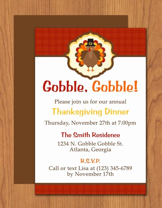 Dinner Invite Template Word Elegant Thanksgiving Turkey Dinner Invitation