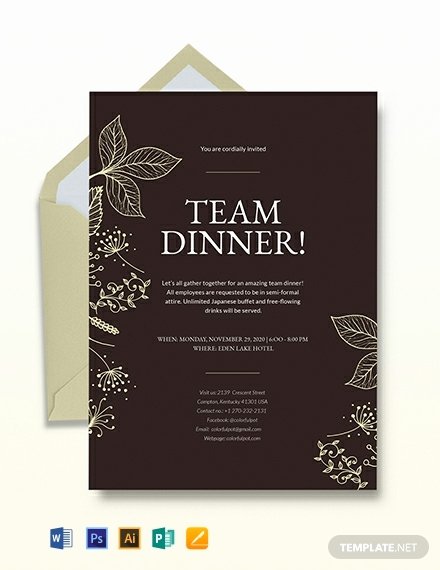 Dinner Invite Template Word Fresh Team Dinner Invitation Template Download 241 Invitations