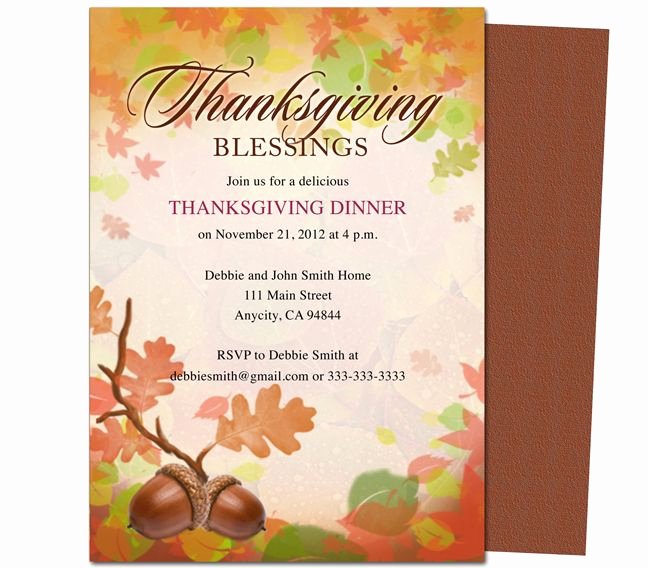 Dinner Invite Template Word Lovely Free Thanksgiving Invitations Email