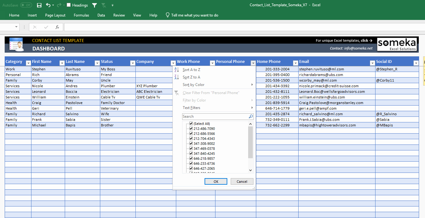 Directory Template Excel Lovely Contact List Template In Excel