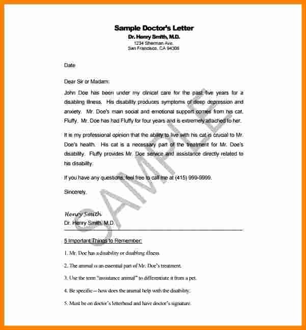 Disability Letter From Doctor Template