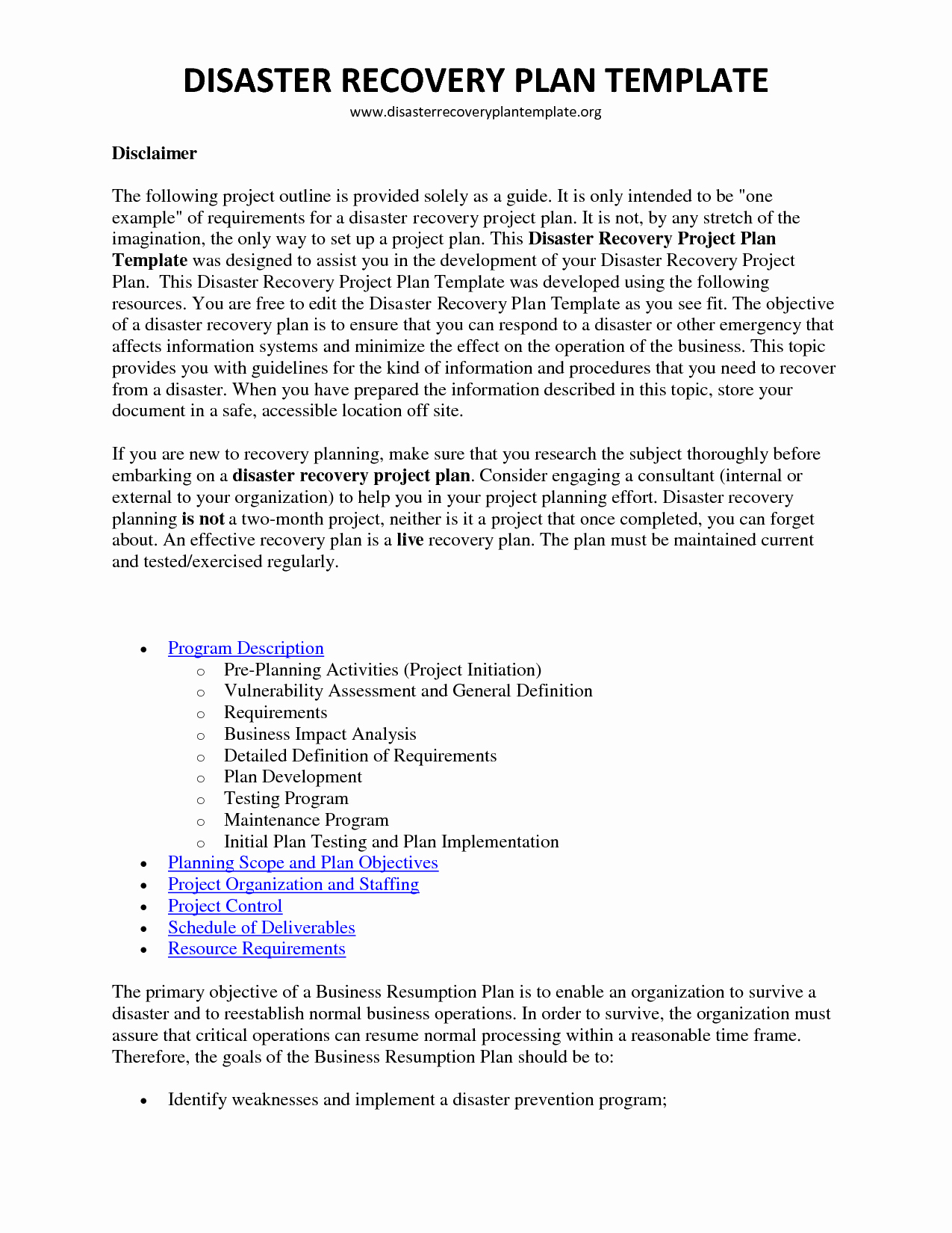 Disaster Recovery Plan Template Nist Elegant Example A Disaster Recovery Plan All Disaster