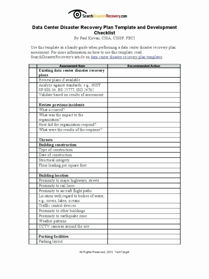 Disaster Recovery Plan Template Nist Luxury Nist 800 34 Business Impact Analysis Contingency Planning