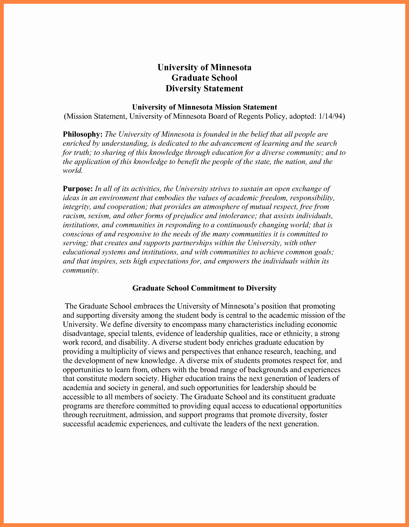 Diversity Statement Medical School Example Inspirational 7 Mitment to Diversity Statement Example