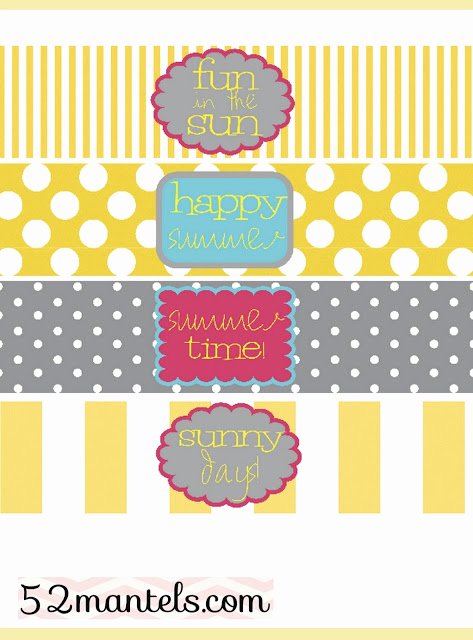 Diy Water Bottle Label Template Awesome 52 Mantels Diy Water Bottle Labels Plus A Free Printable