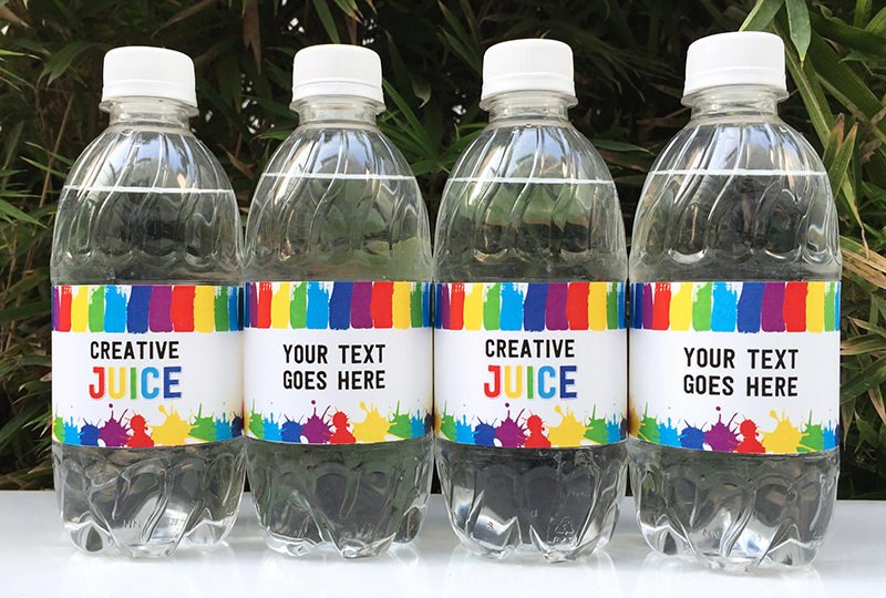 Diy Water Bottle Label Template Awesome Art Birthday Party theme Printables