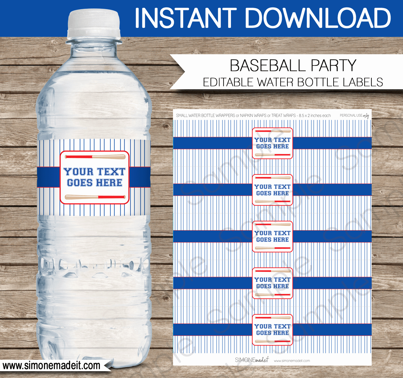 Diy Water Bottle Label Template Best Of Baseball Party Water Bottle Labels