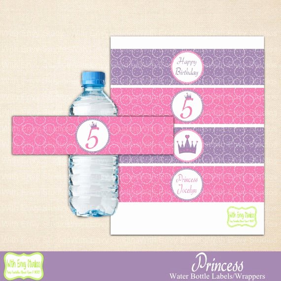 Diy Water Bottle Label Template Best Of Princess Water Bottle Labels Printable Water Bottle