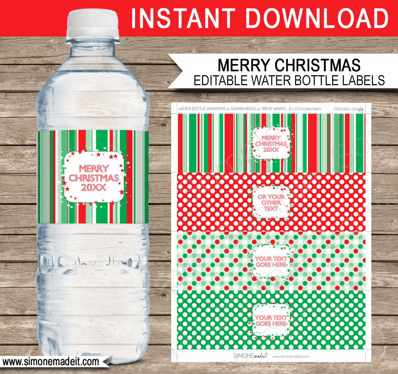 Diy Water Bottle Label Template Elegant Printable Christmas Water Bottle Labels Template